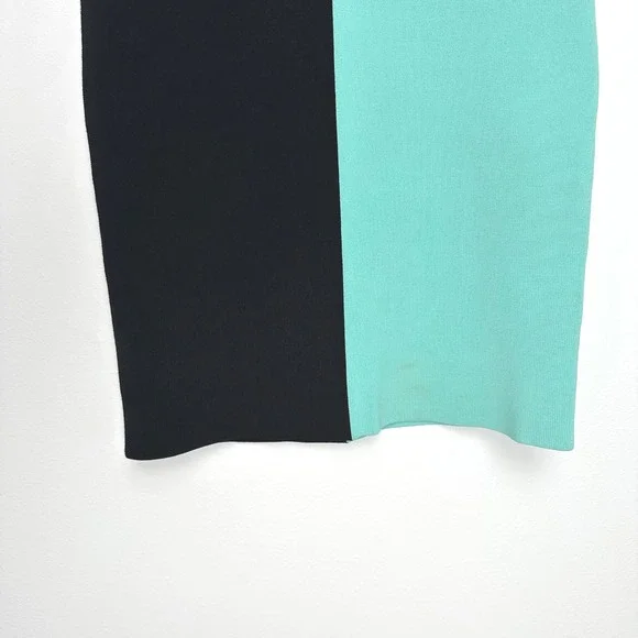ASO‎ Zendaya T Alexander Wang Colorblock Bodycon DressBlack TealSZ S